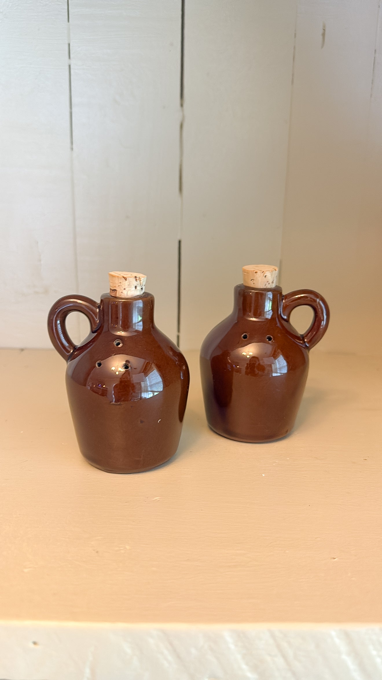 Vintage Little Brown Jug S&P Shakers