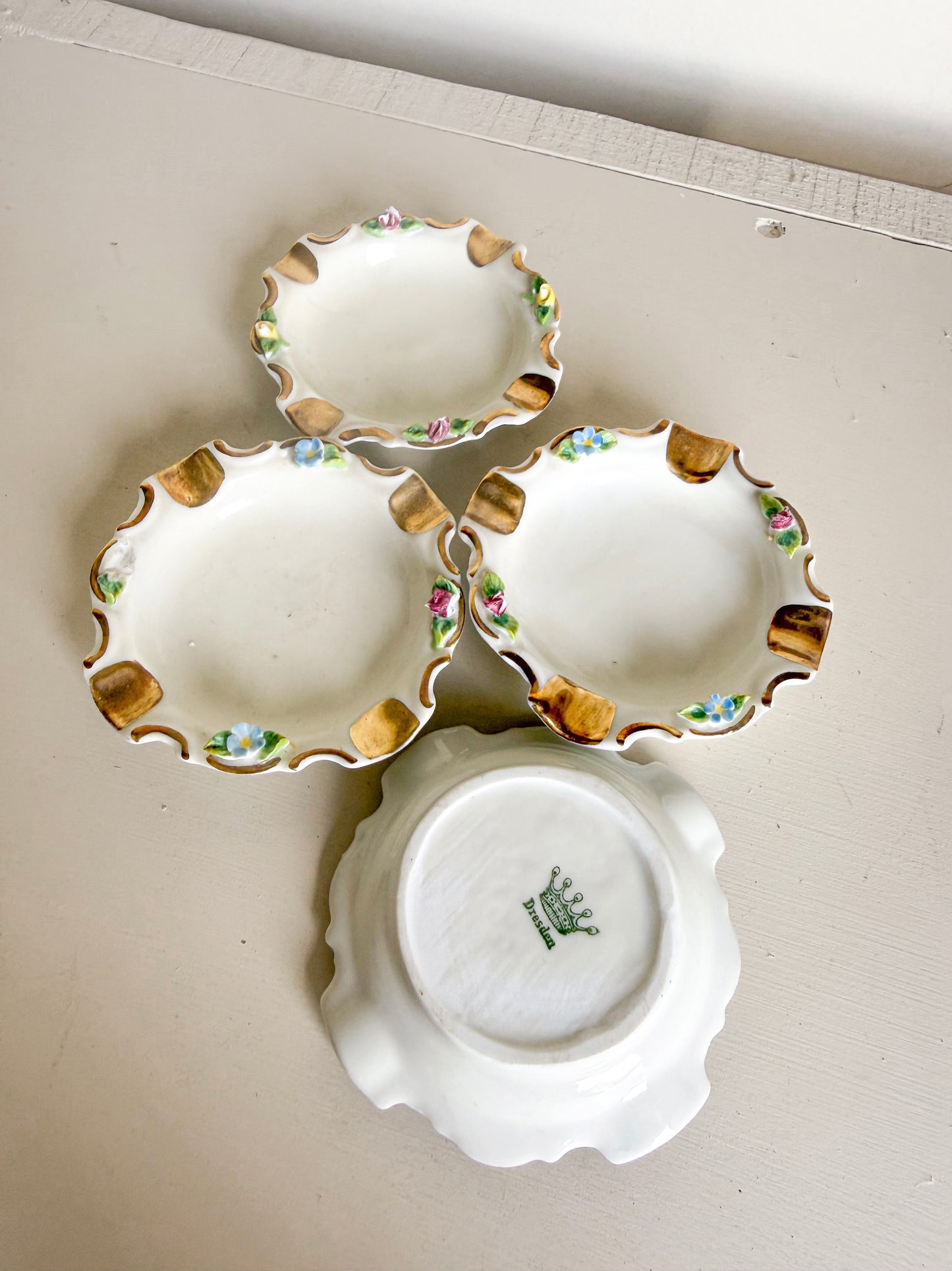 Floral Rim Butter Pats