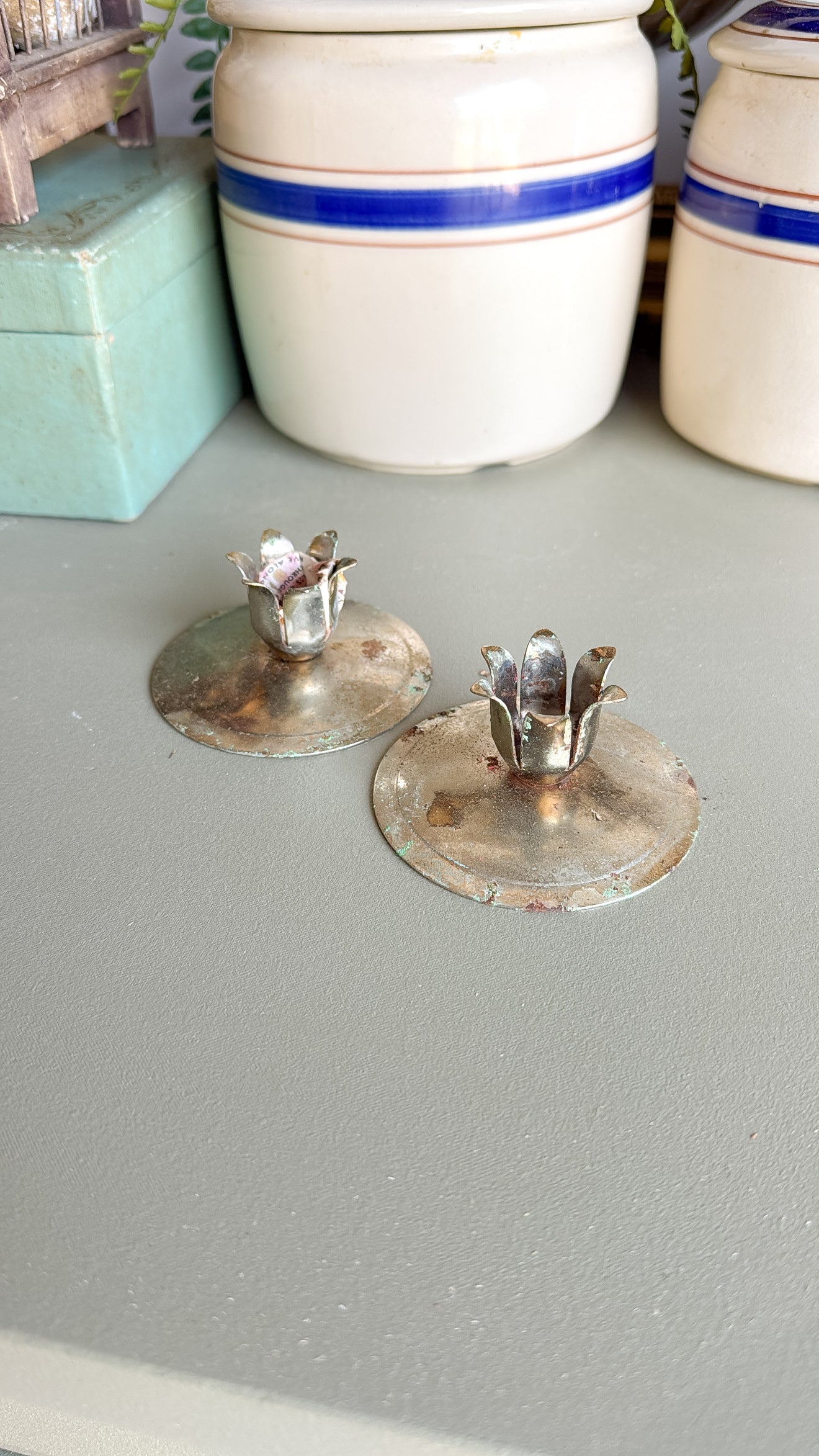 Pair of Vintage Silver Candle Holders