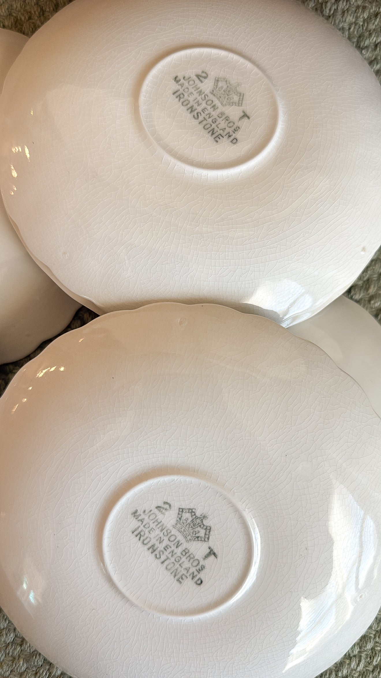 Set of 4 Johnson Bros. Ironstone Saucer