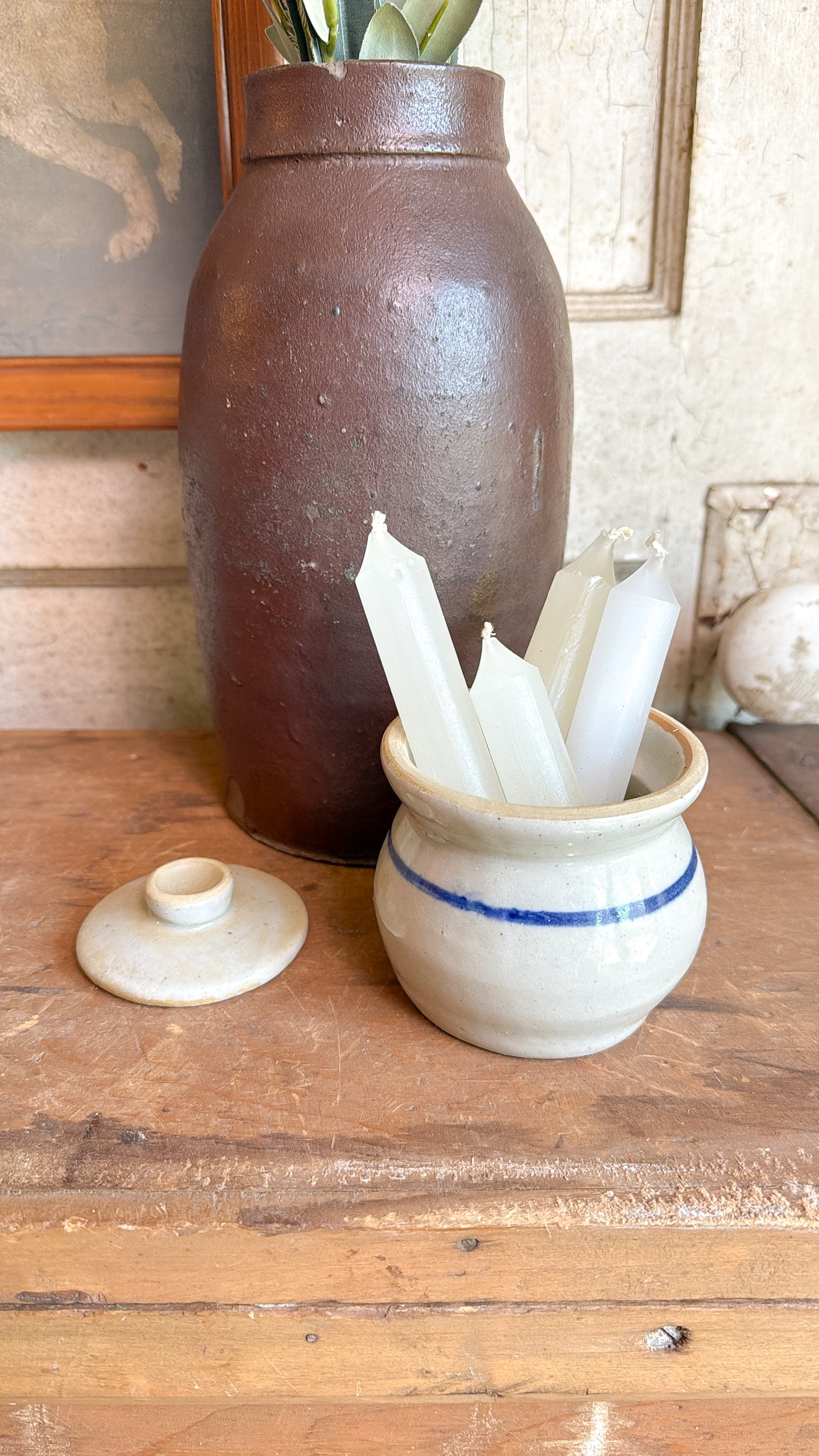 3.25" Tall Pottery Crock w/ Lid