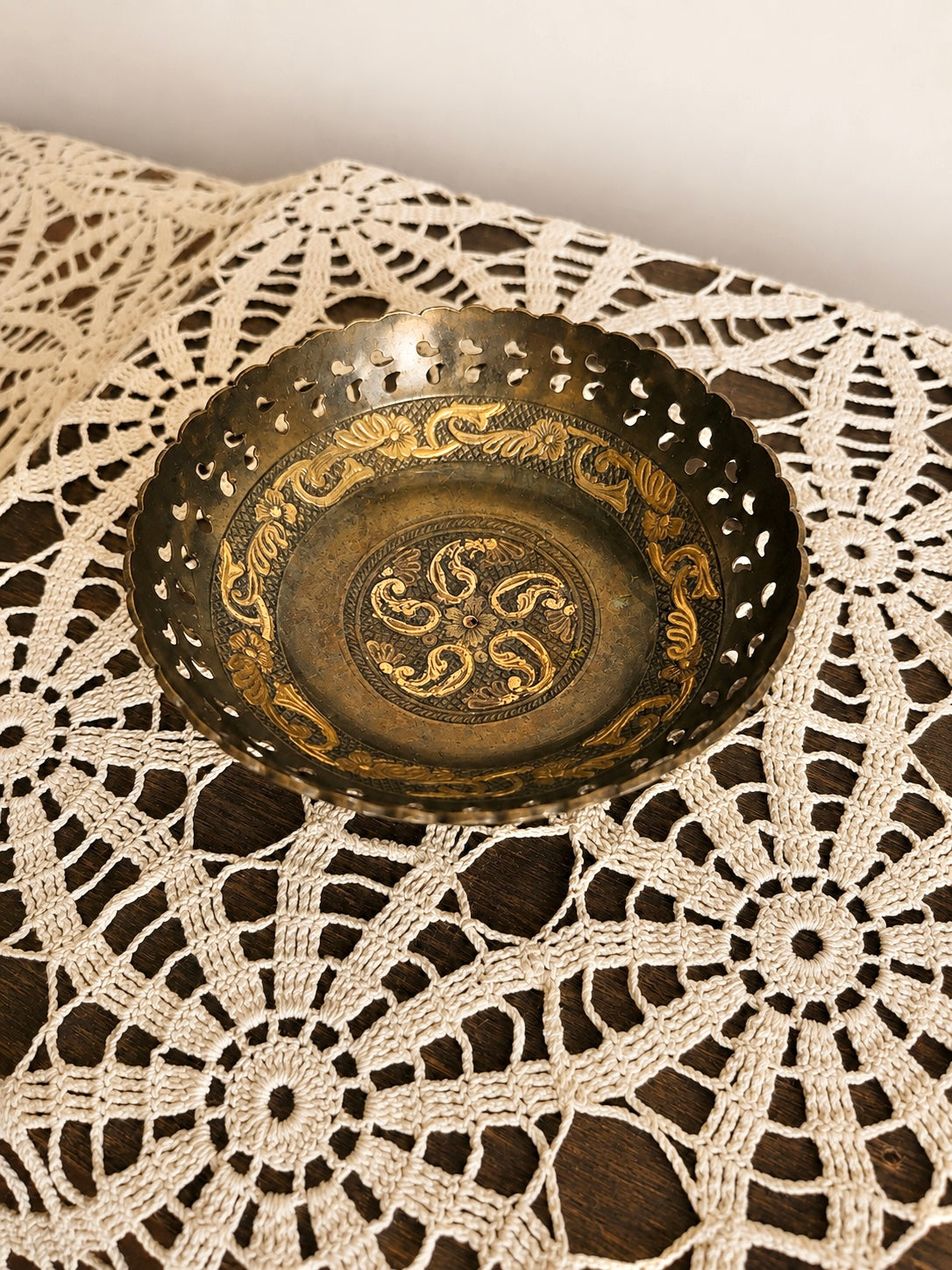 Brass & Silver Pedastal Trinket Holder