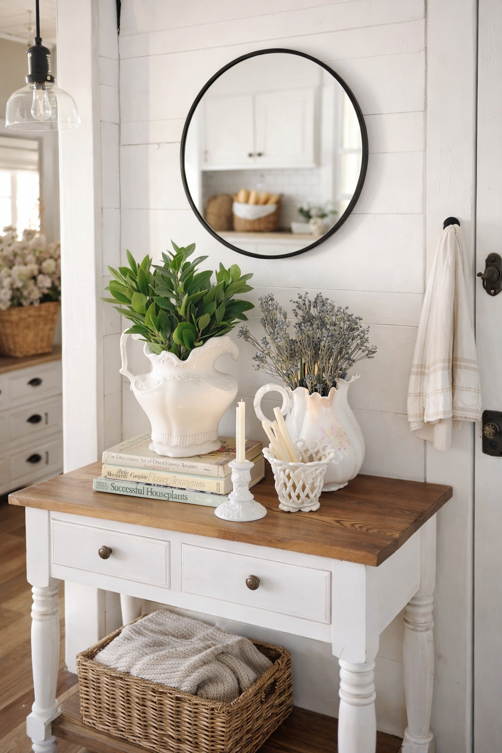 Ironstone Faded Floral Pitcher