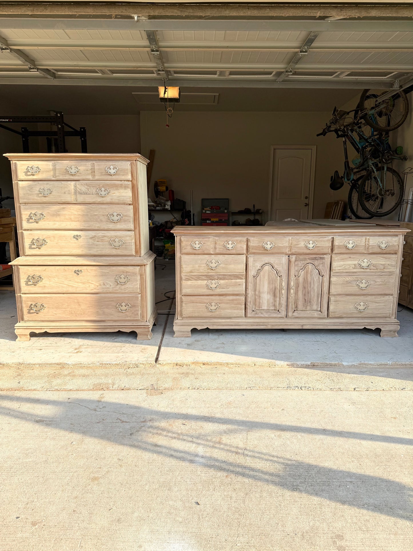 Bleached Dresser & Chest Set