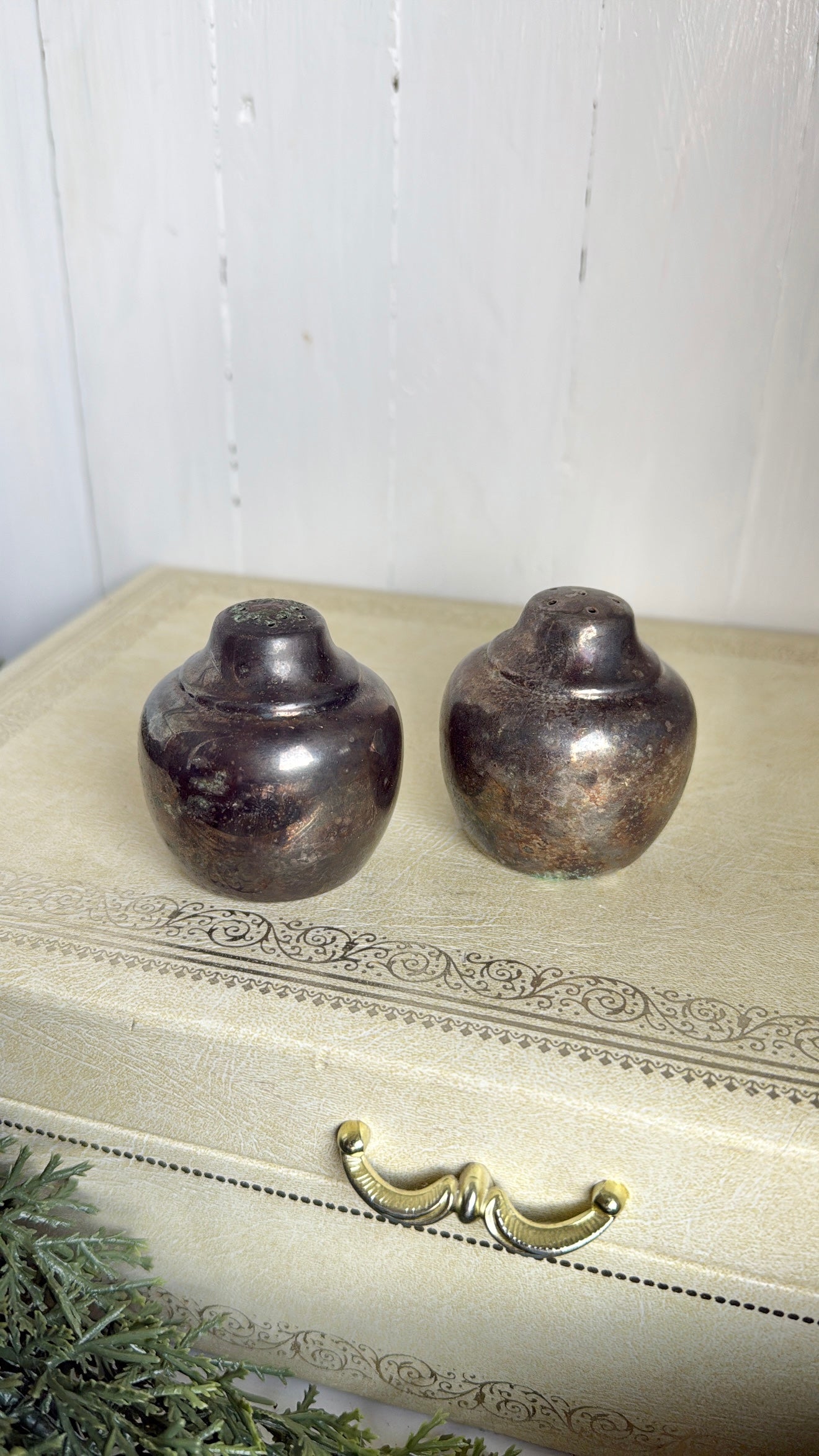 Pair of Pewter S&P Shakers
