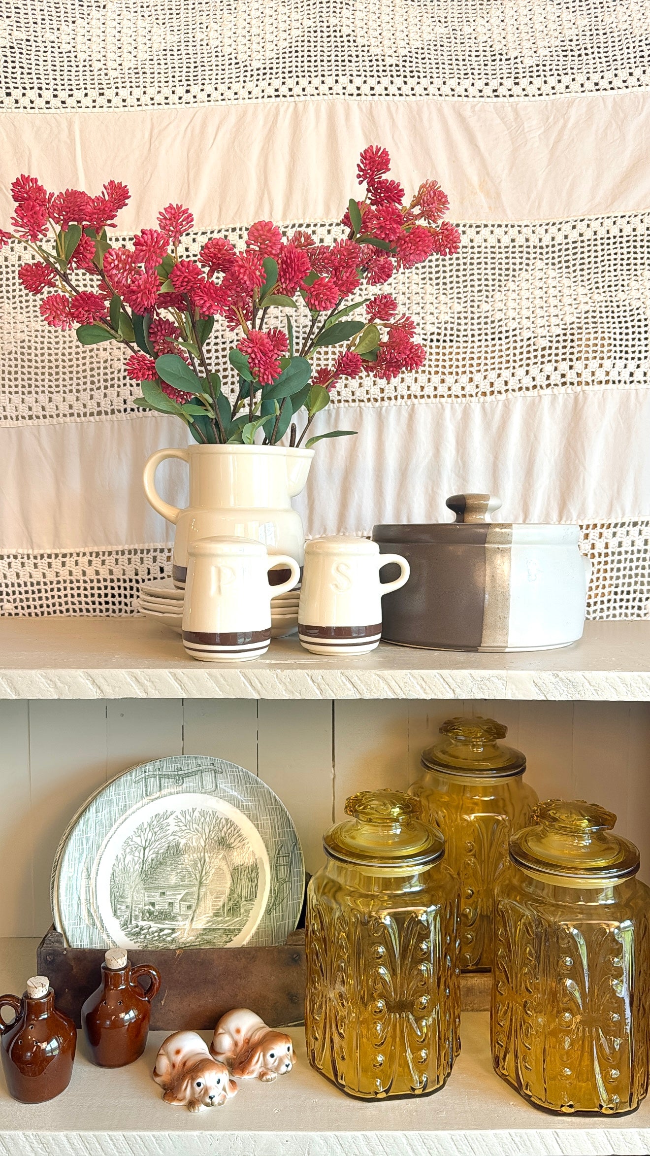 McCoy Brown Striped Pitcher