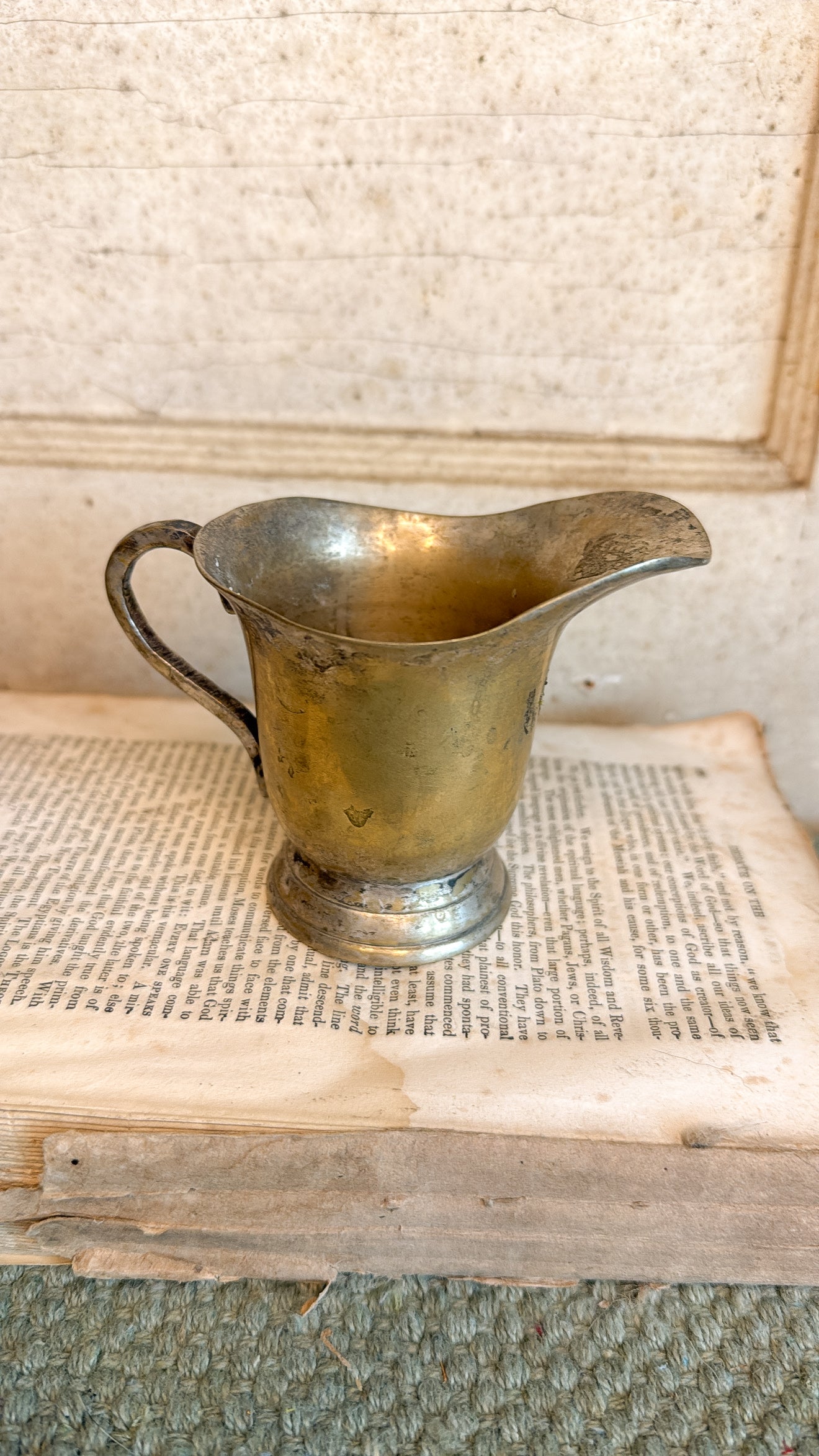 Vintage Soldered Silver Creamer