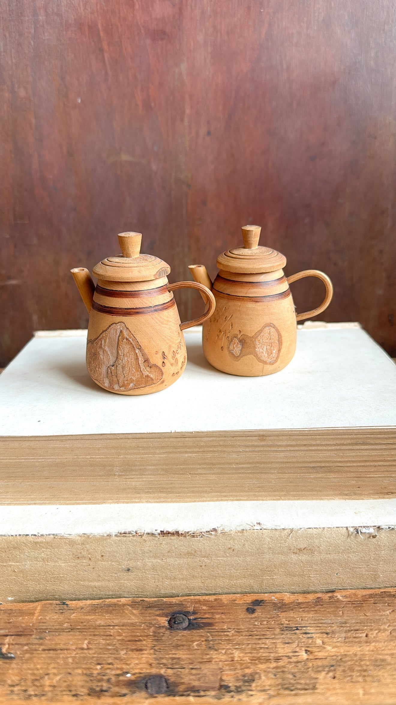 Vintage Wooden S&P Shakers