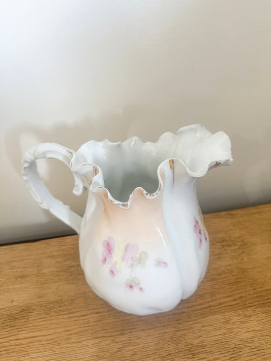 Ironstone Faded Floral Pitcher
