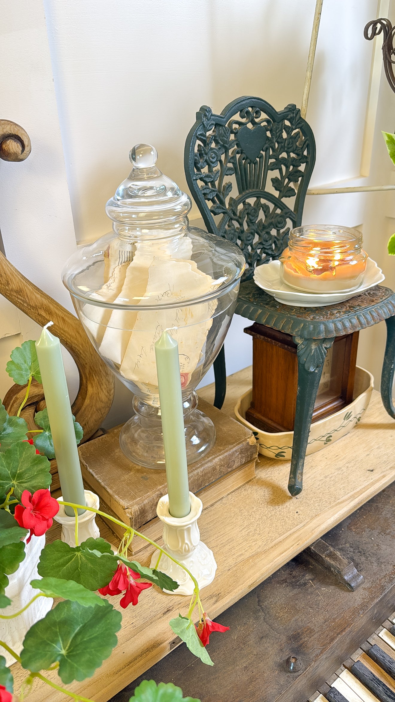 14" Tall Glass Apothecary Jar w/ Lid
