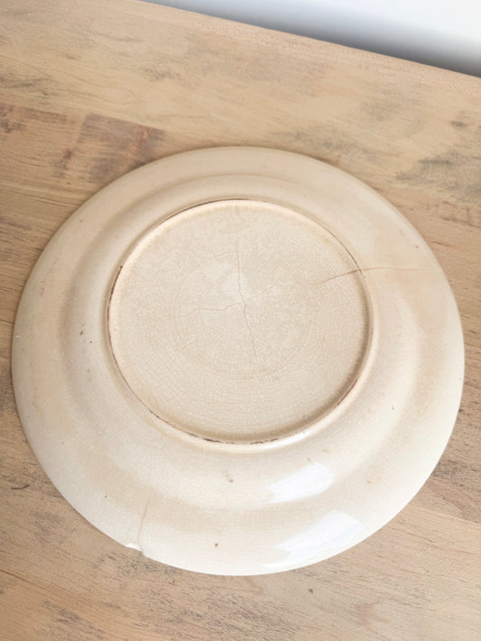 10” Ironstone Crazed Plate