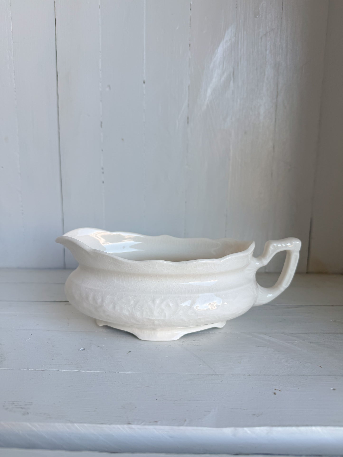 Ironstone Crazed Gravy Boat