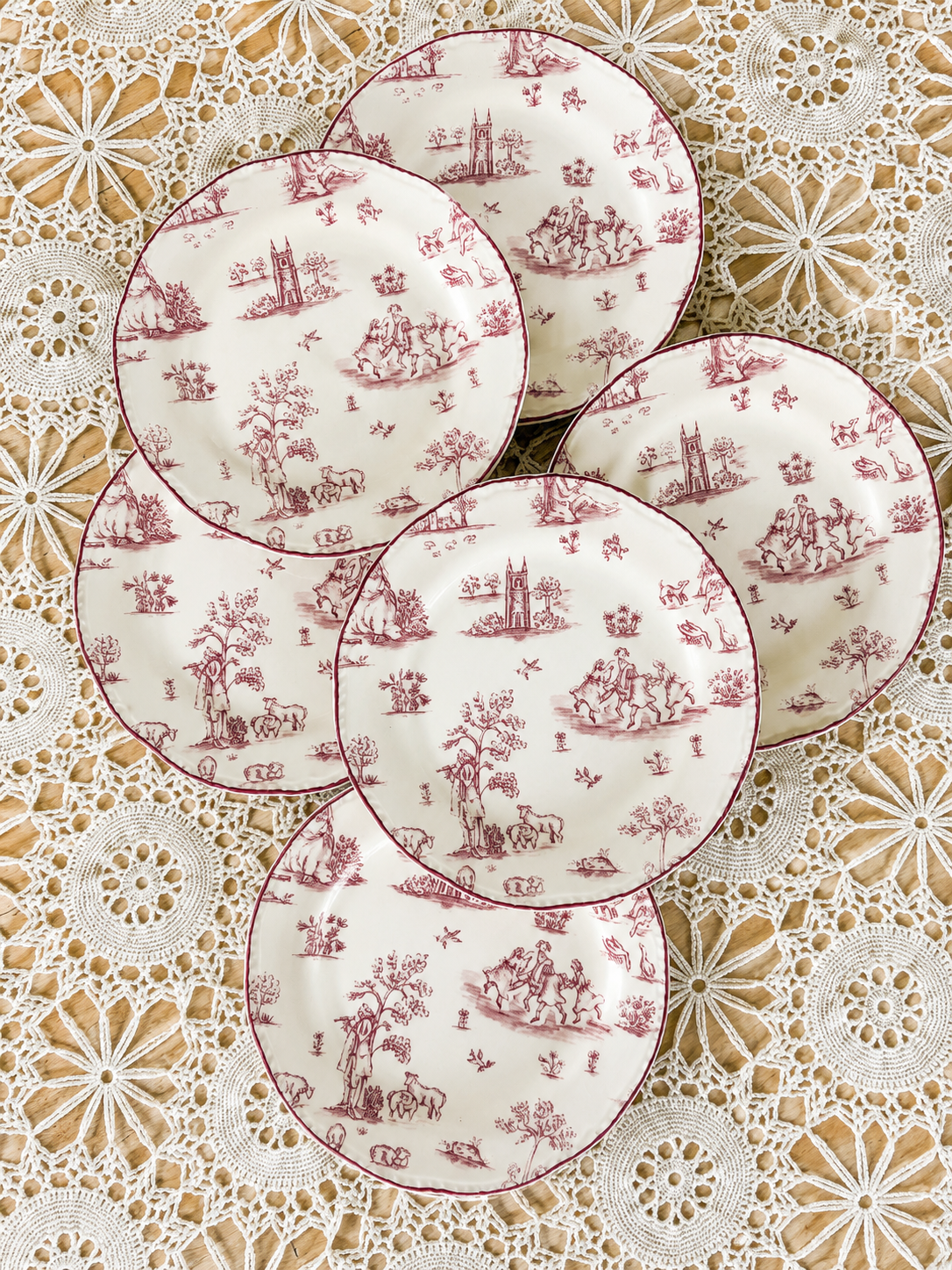 Wood & Sons Ironstone Toile Design Plates