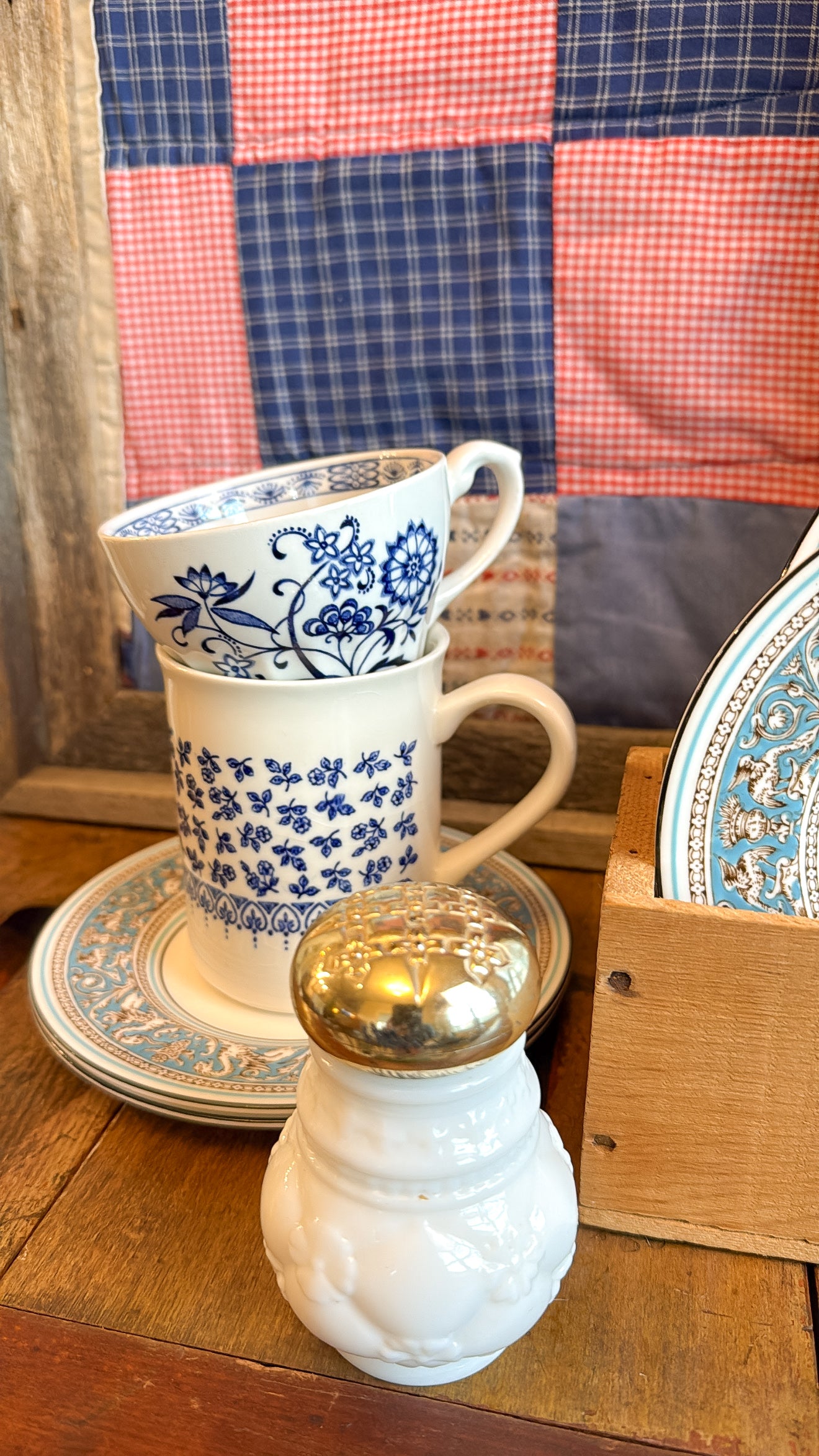 Vintage Milk Glass Powder Sachet