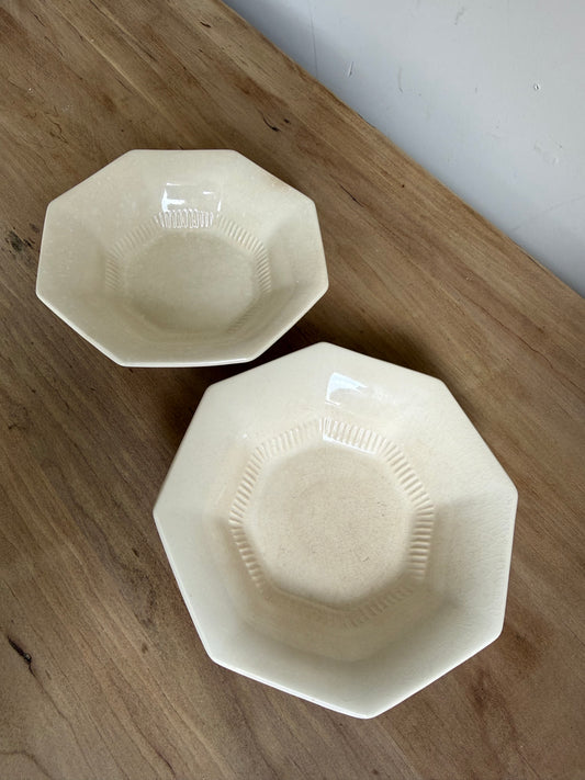 Octogonal Ironstone Crazed Bowl