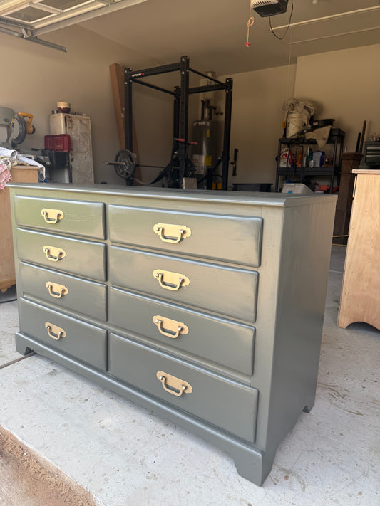 Dark Olive 8-Drawer Dresser