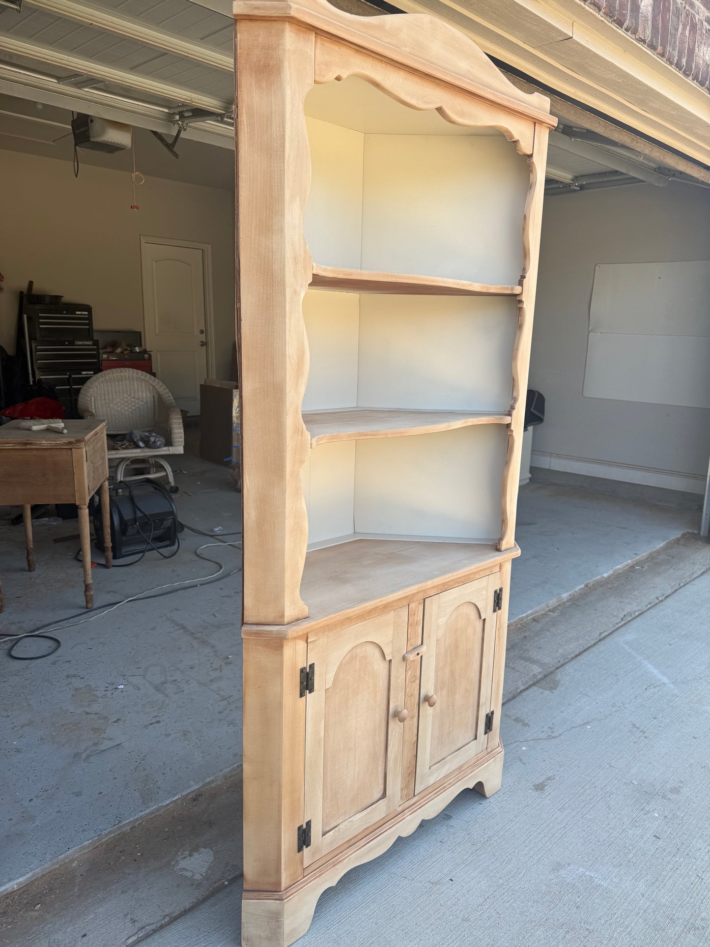 Bleach & White Corner Cabinet