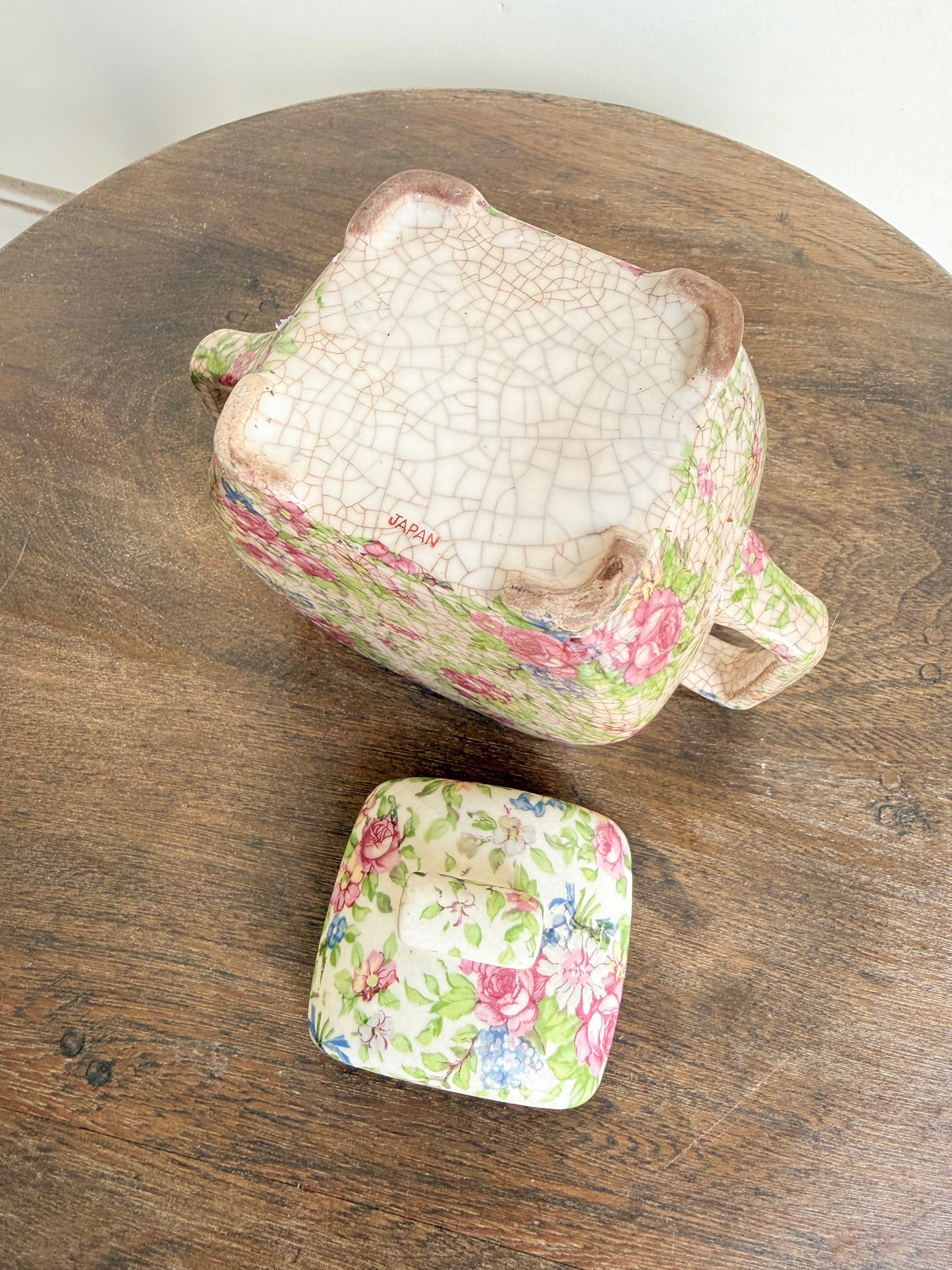 Crazed Vintage Sugar Bowl