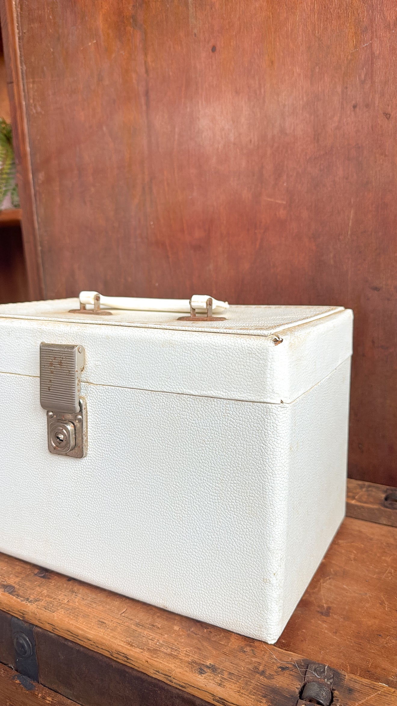 Vintage White Suitcase