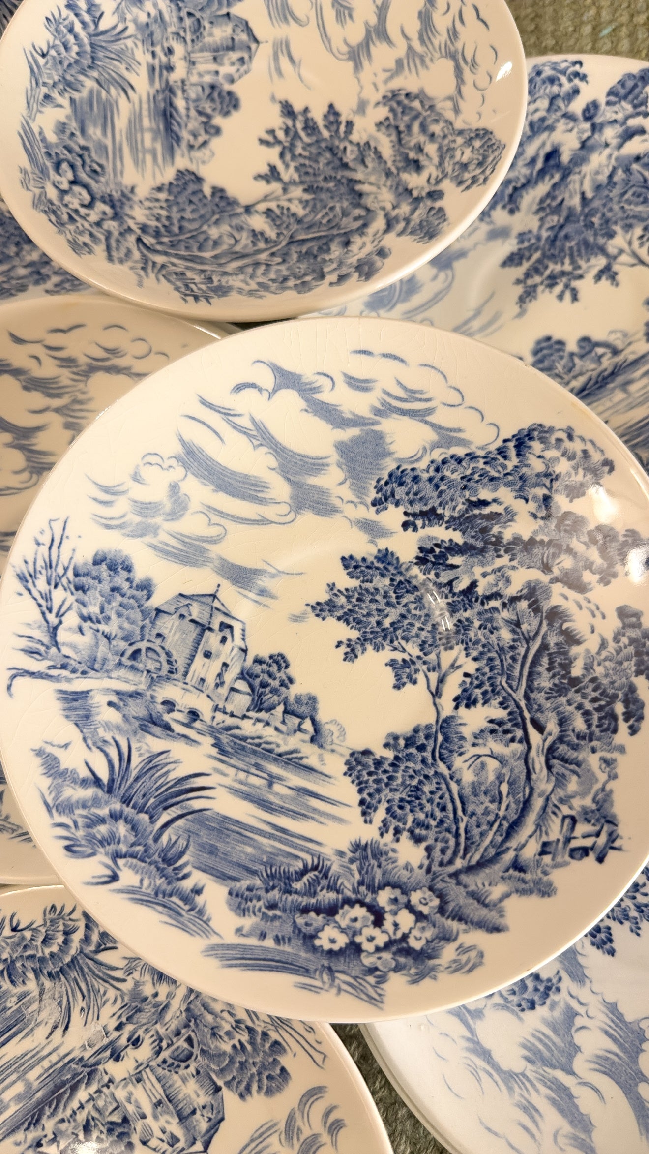 Set of 4 Vintage Enoch Wedgwood “Countryside” Saucer