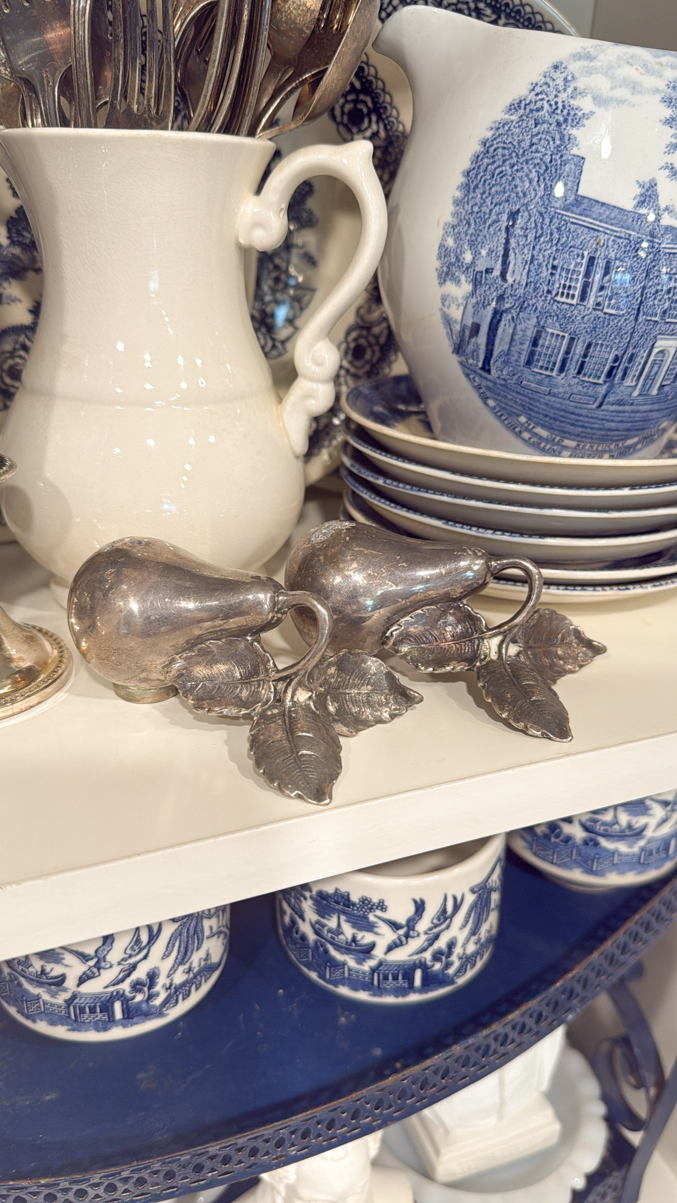 Vintage Sterling Silver Pear S&P Shakers