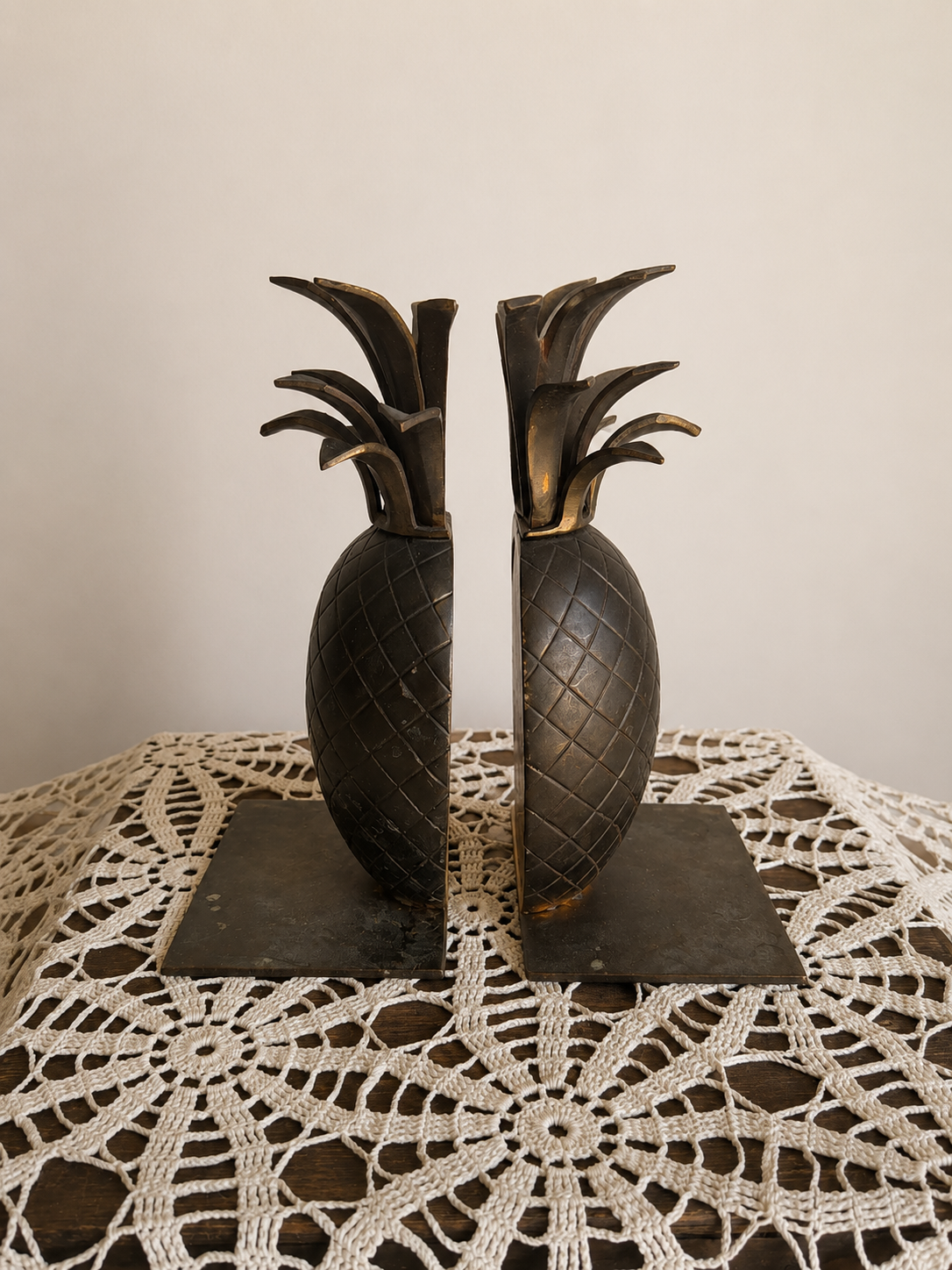 Brass Pineapple Bookends