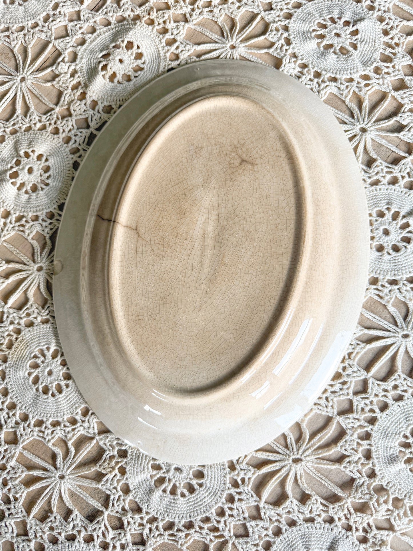 13.5” Floral Crazed Platter