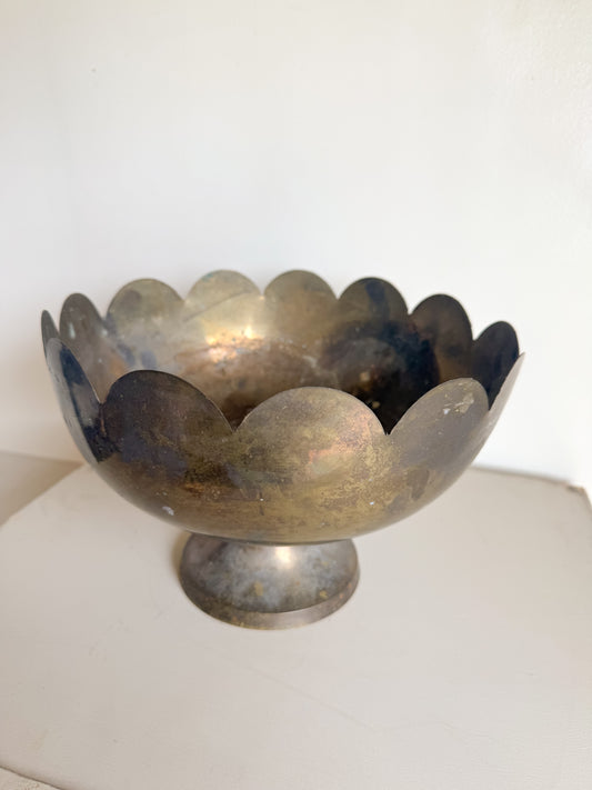 Brass Footed Scalloped Bowl