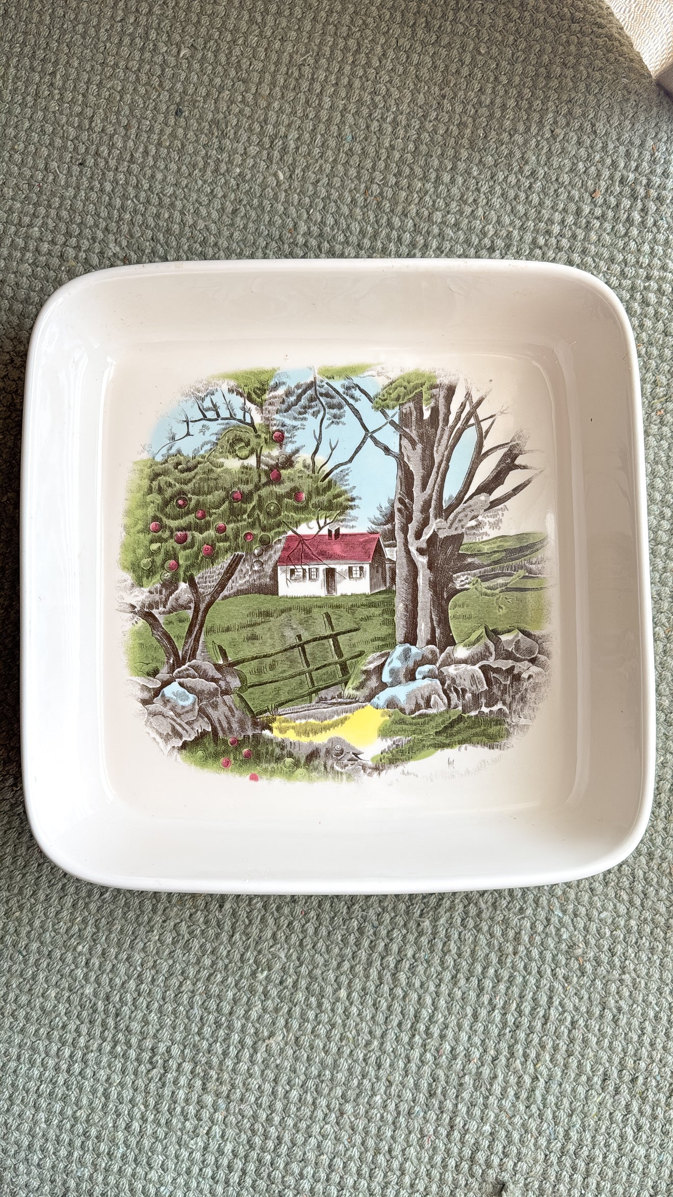 Ironstone 'The Friendly Village' Baking Dish