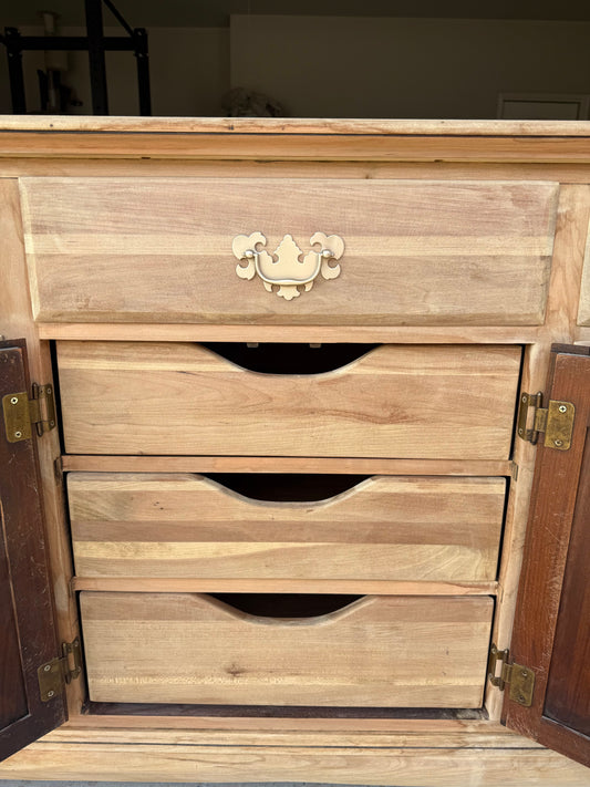 12-Drawer Bleached Dresser