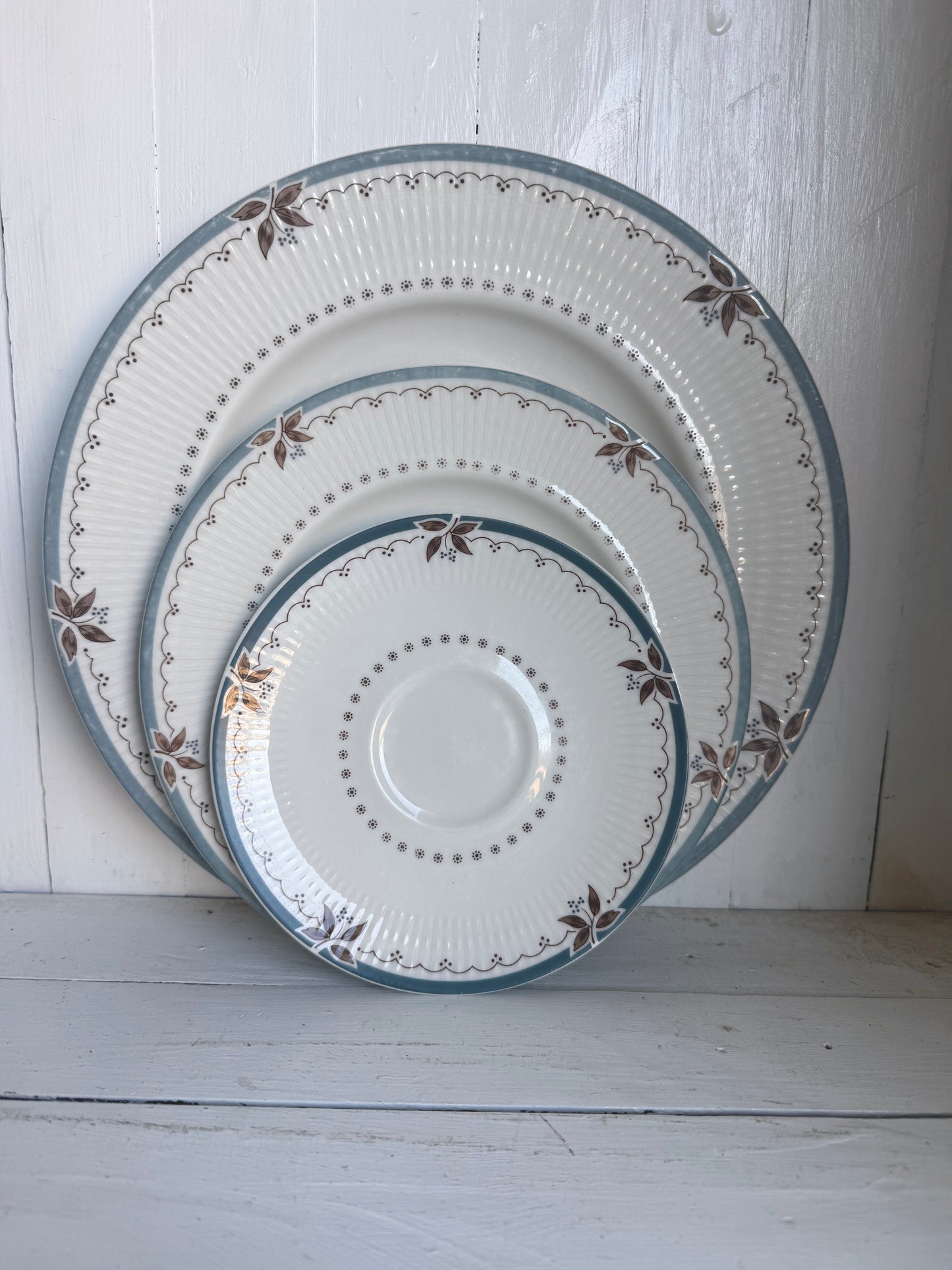 Blue & Brown Ironstone Saucer
