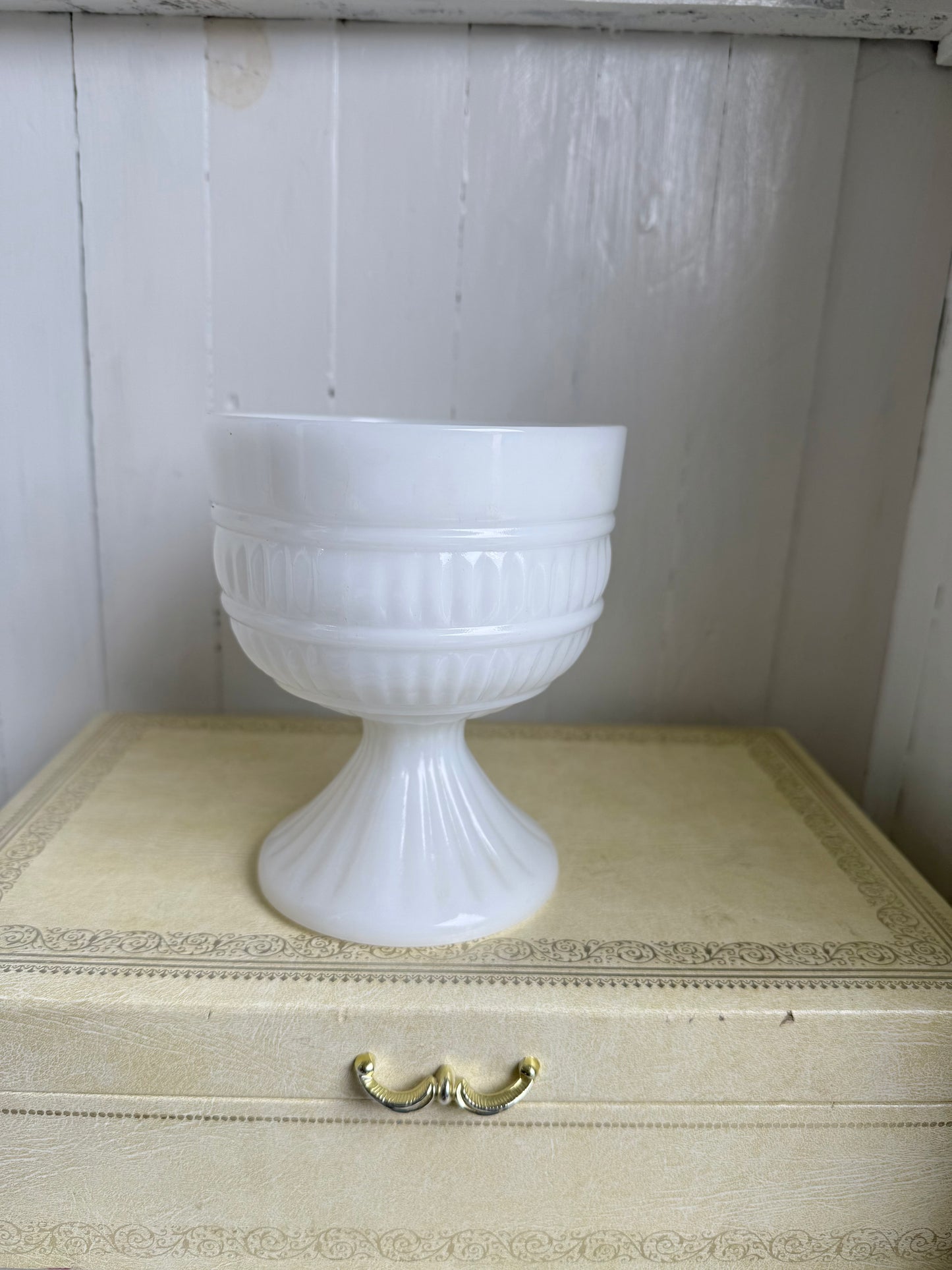 5.75” Tall Milk Glass Goblet