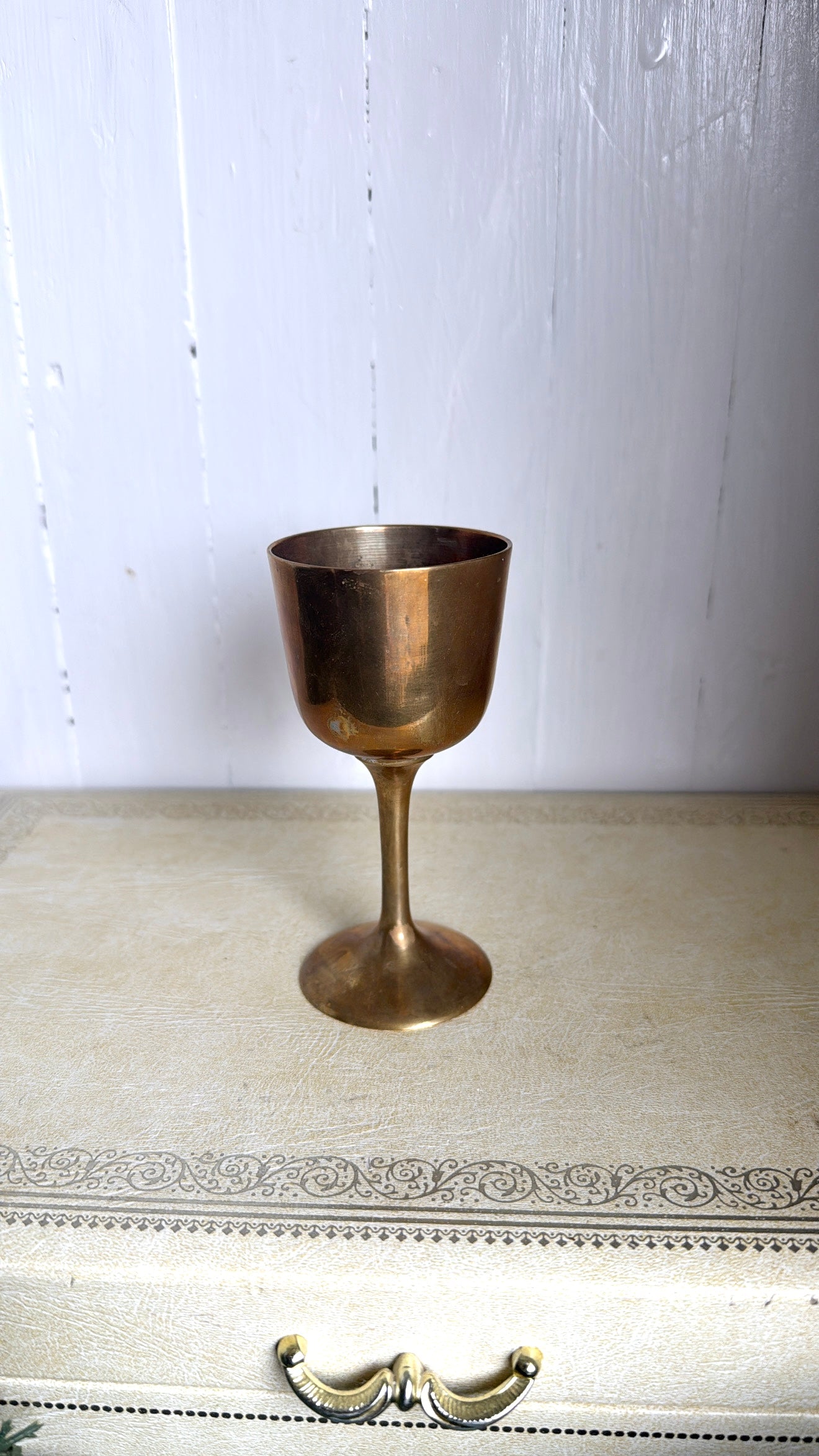 4.5” Tall Small Brass Goblet