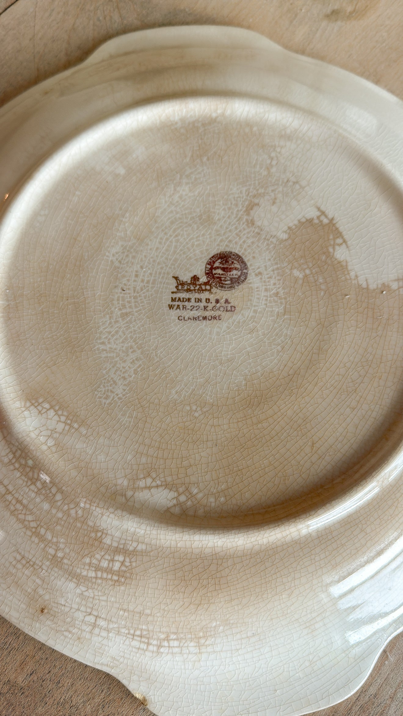 Crazed Floral Ironstone Plate