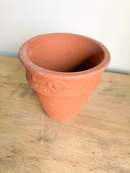 6” Tall Detailed Terracotta Pot