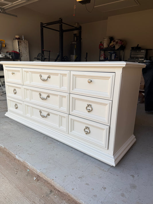 9-Drawer White Dresser