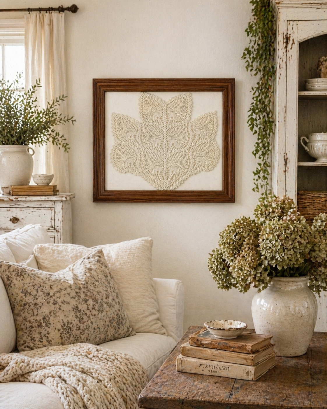 16x20 Leaf-like Framed Doily