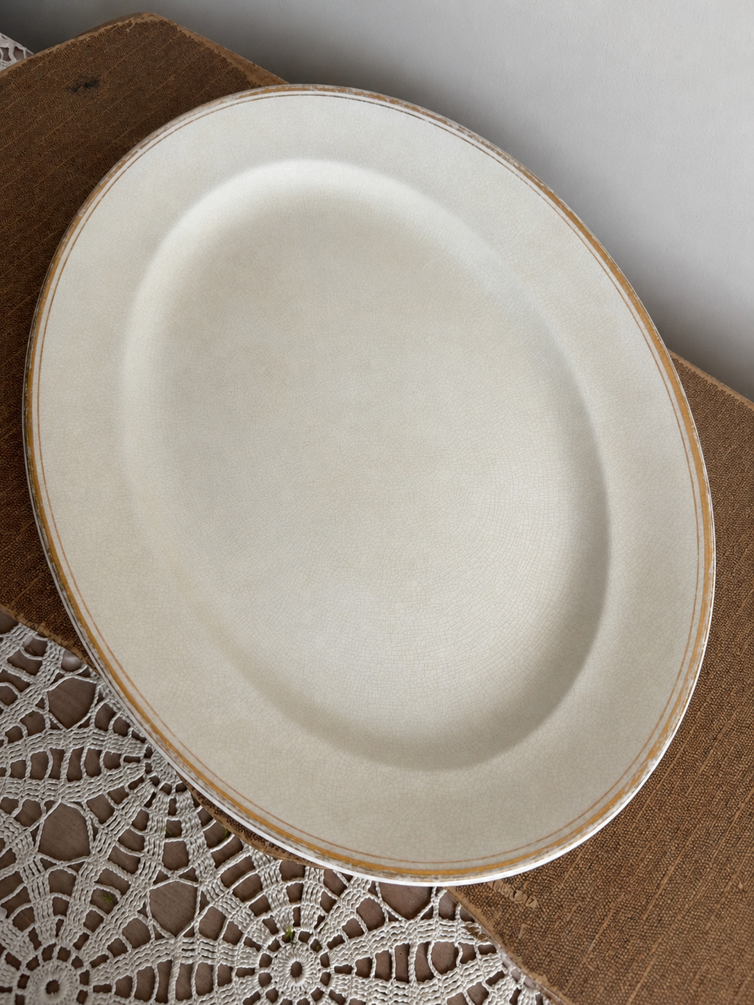 15.75” Crazed Ironstone Platter