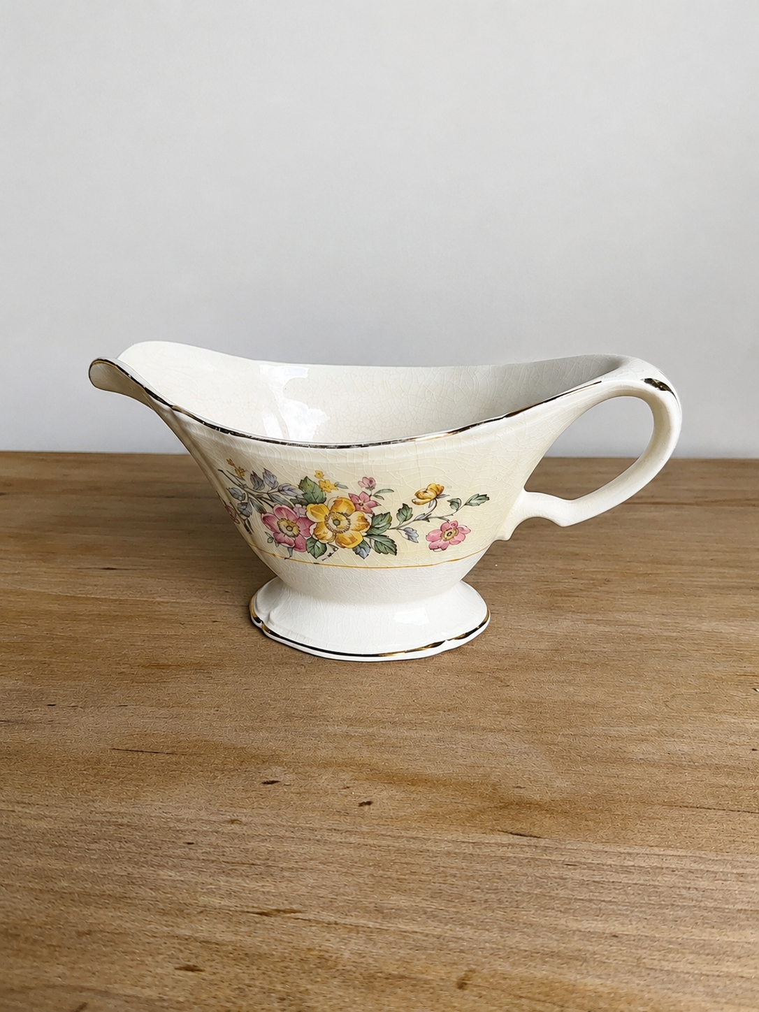 Floral Crazed Gravy Boat