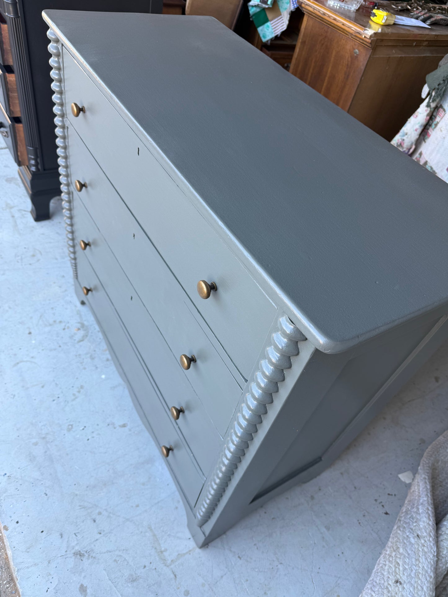 4-Drawer Dark Olive Dresser / Buffet
