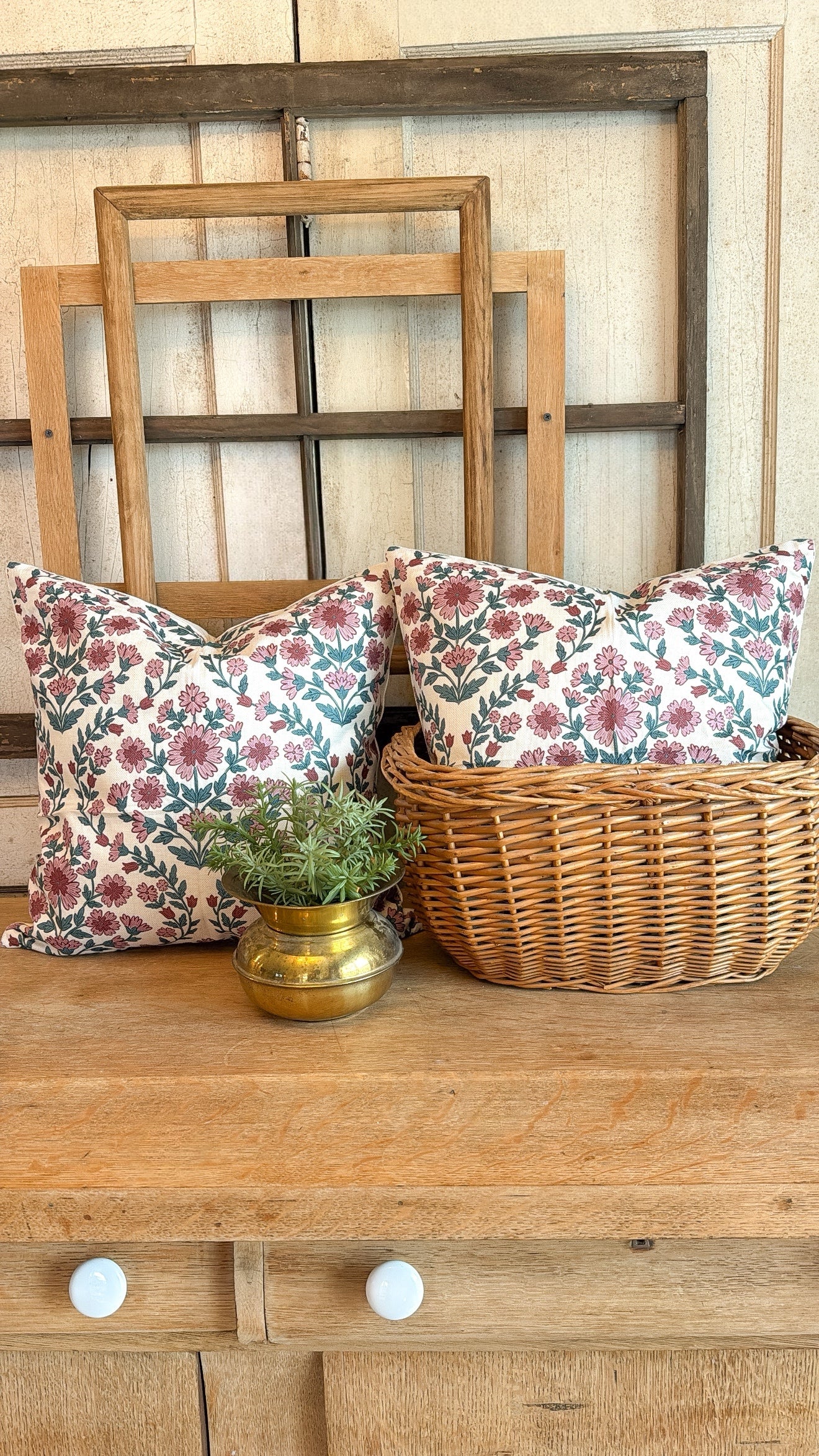 Pink Floral Pillow