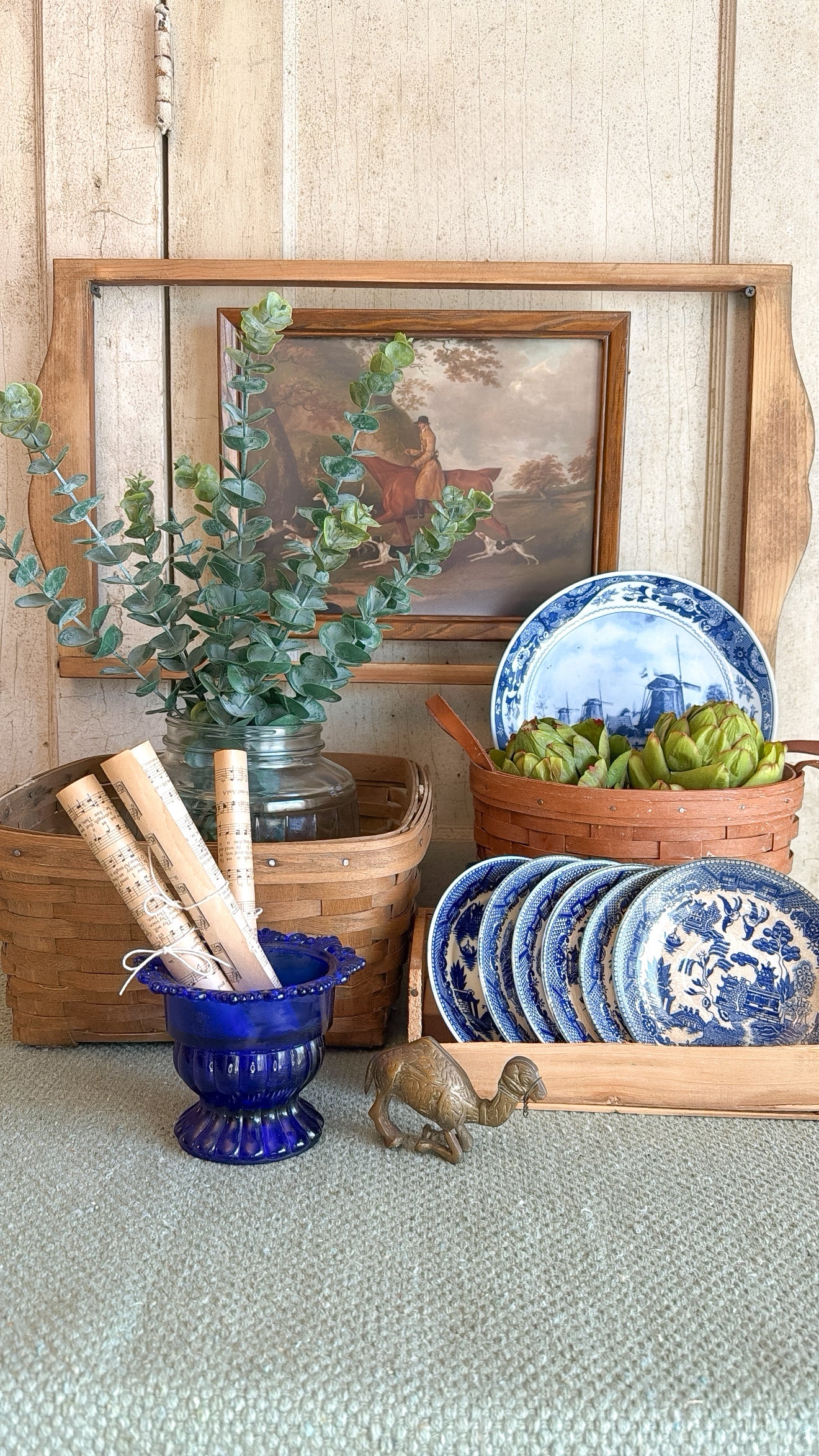 Set of 6 Blue Willow Saucers