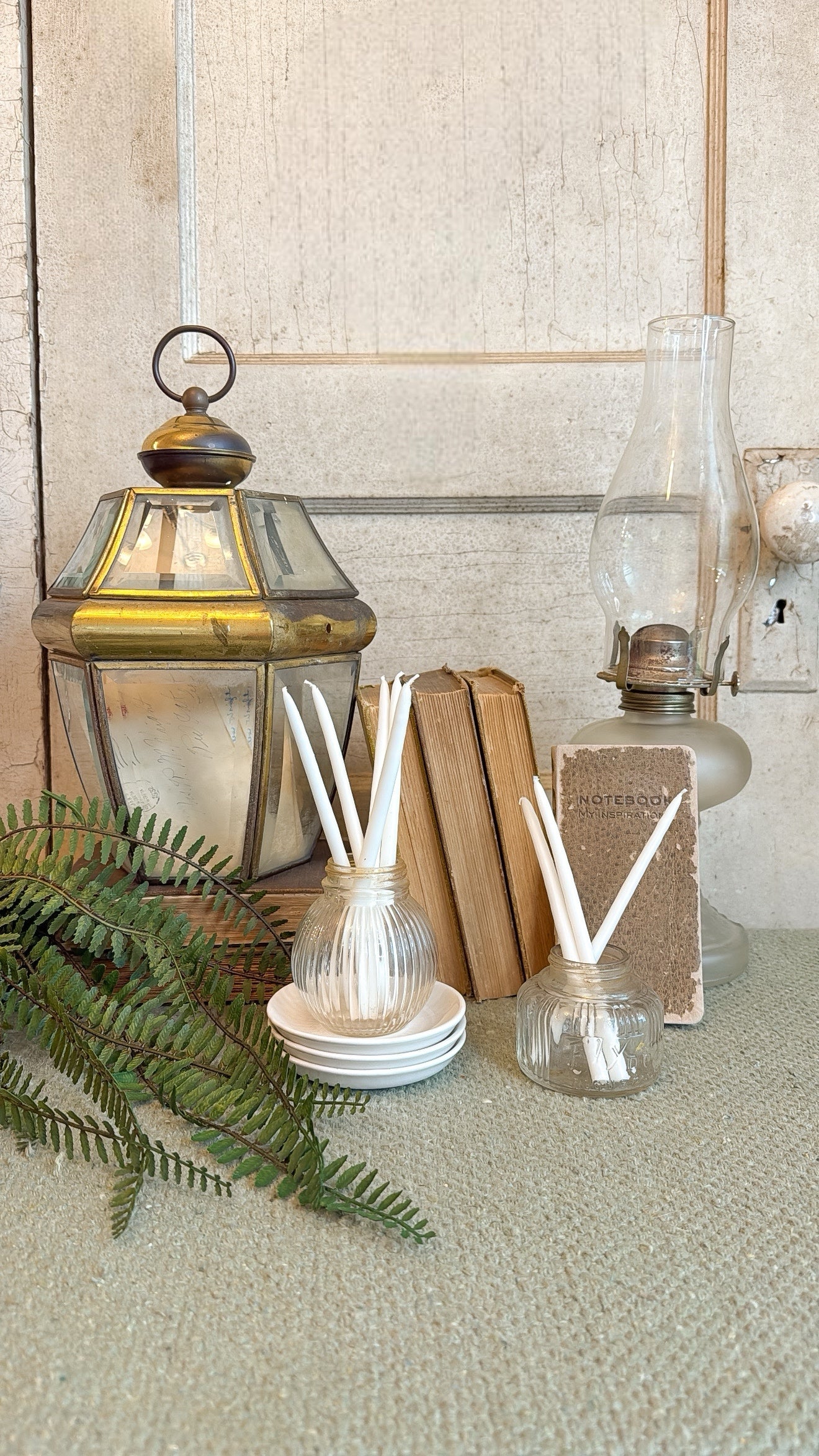 Pair of Glass Inkwells