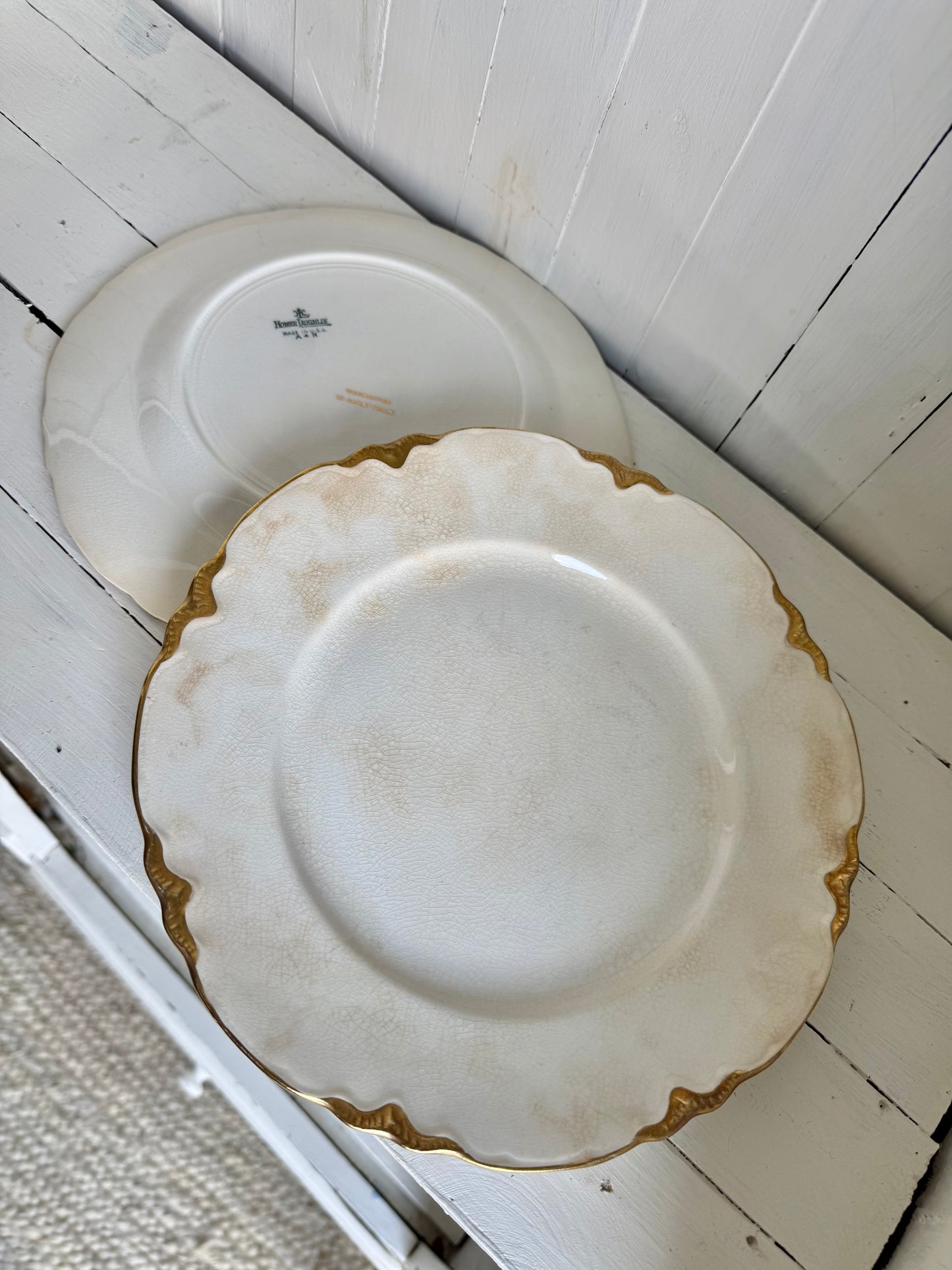 9” Gold Detailed Ironstone Plate