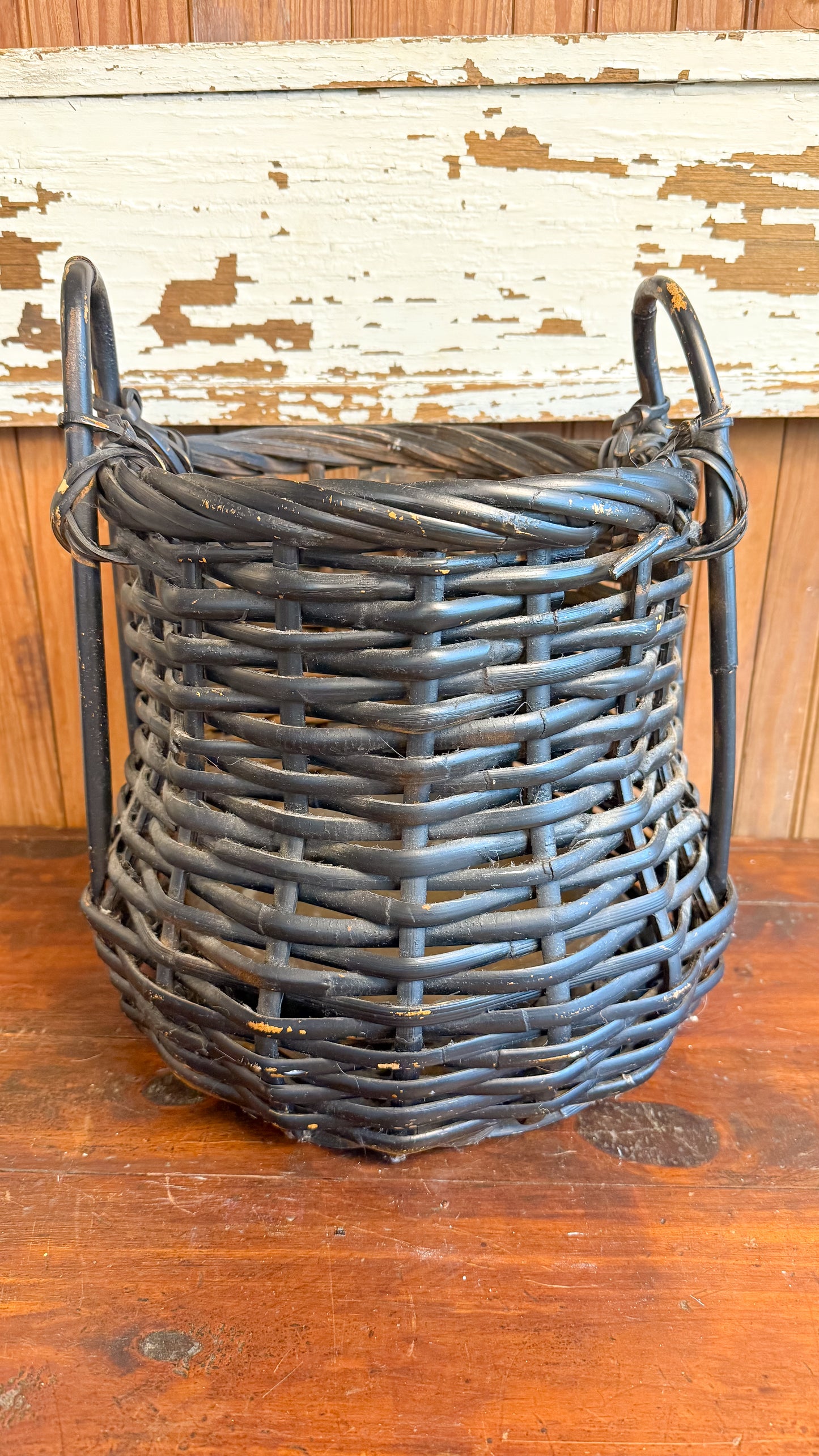 Old Handled Black Basket