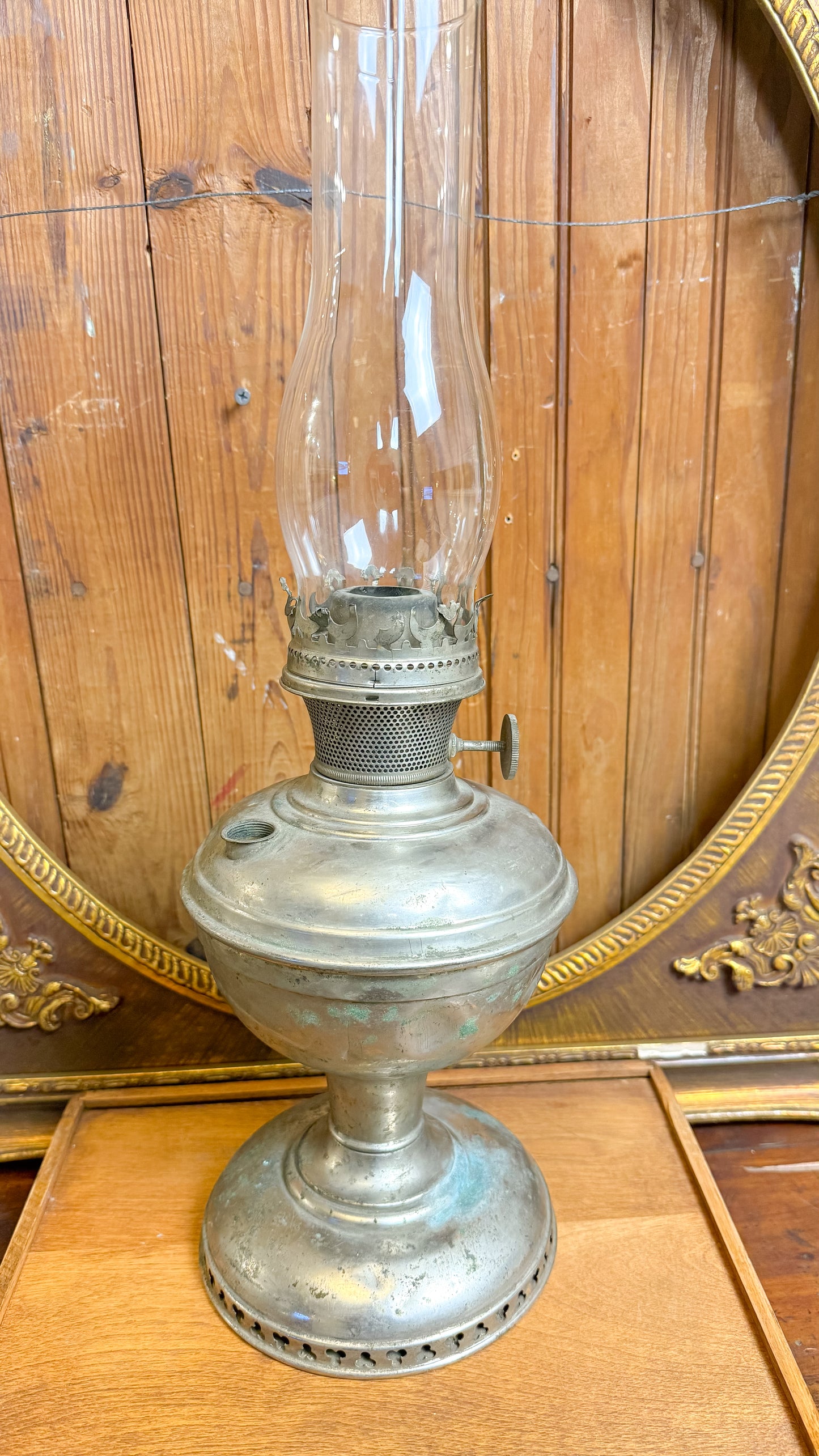 Vintage Silver Oil Lamp
