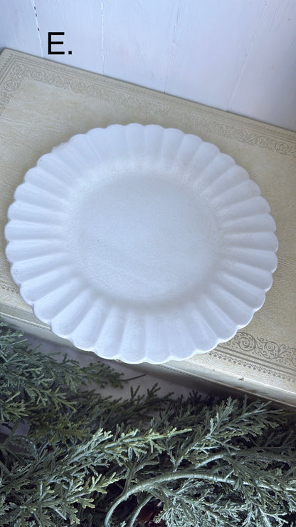 7” Ironstone Scalloped Plate