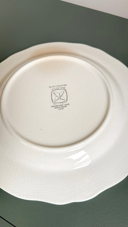 10.5” Blue Carnation Ironstone Plate