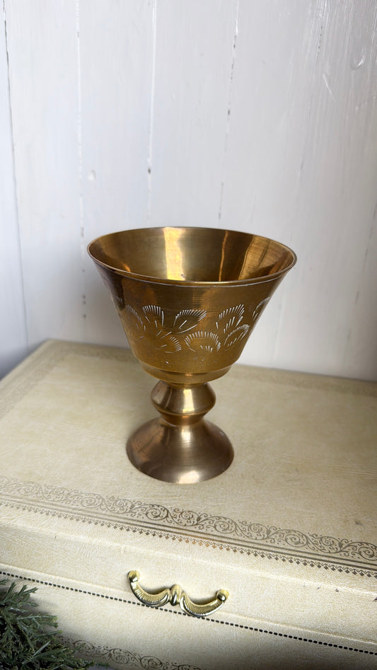 5” Tall Brass Pedestal Cup