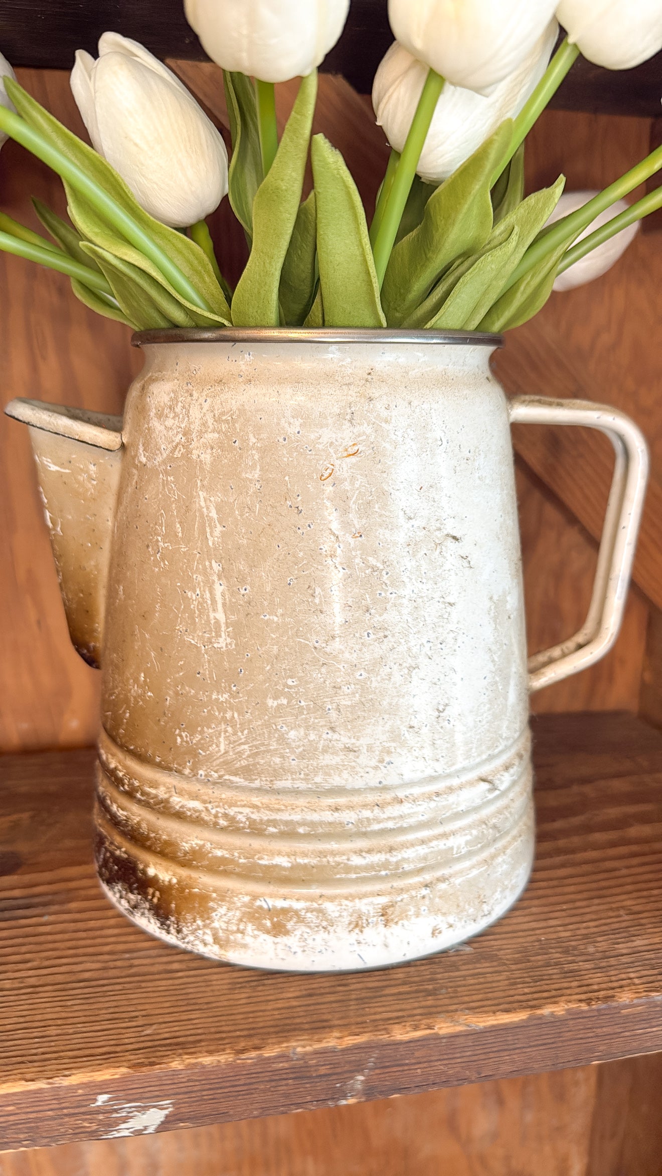 Old White Metal Teapot